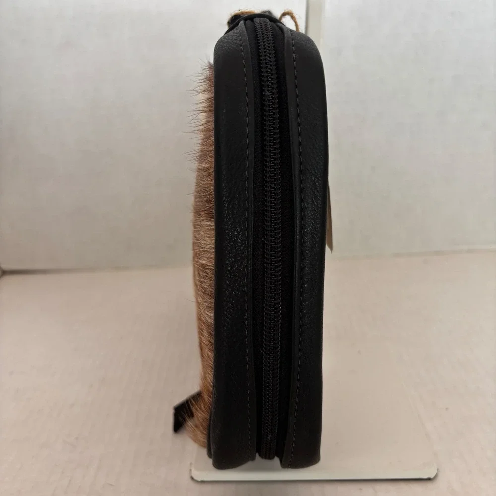 Cowhide Leather Jewelry Organizer Case Women's Large Brown Black Western New